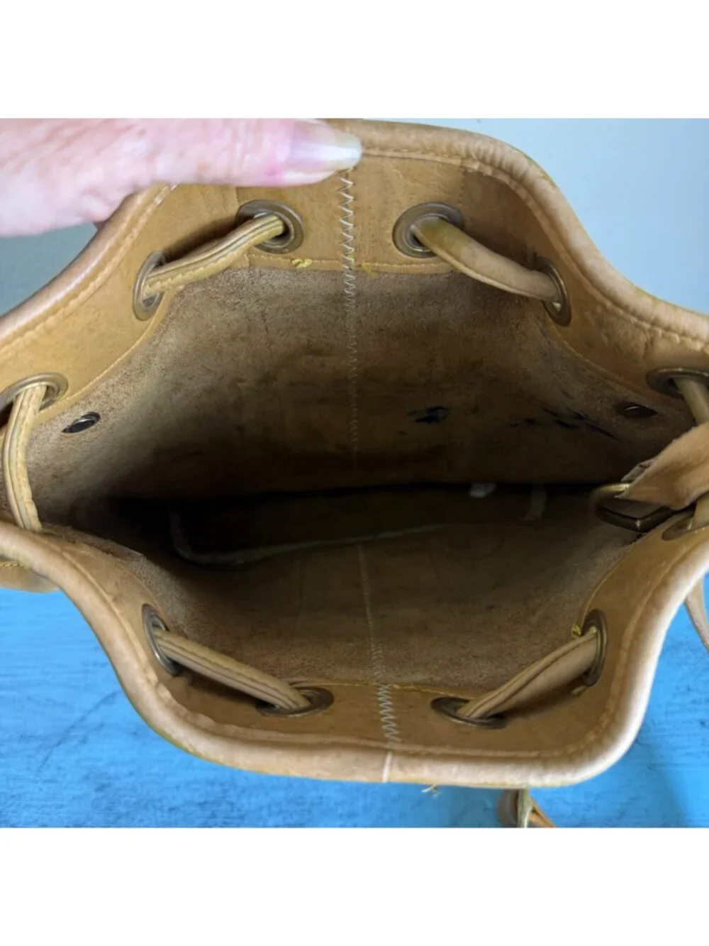 Dooney & Bourke Vintage One Regent Street Leather Drawstring Bucket Bag